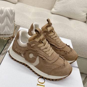 Dior Cest Dior Sneakers in Suede and Mesh with Fringe Brown 2023 (MD-231214051)
