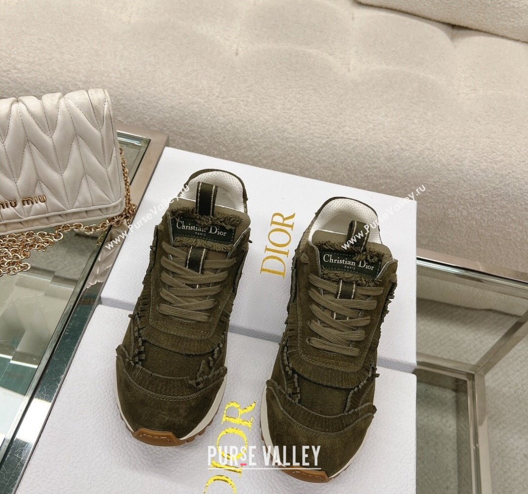 Dior Cest Dior Sneakers in Suede and Mesh with Fringe Green 2023 (MD-231214052)