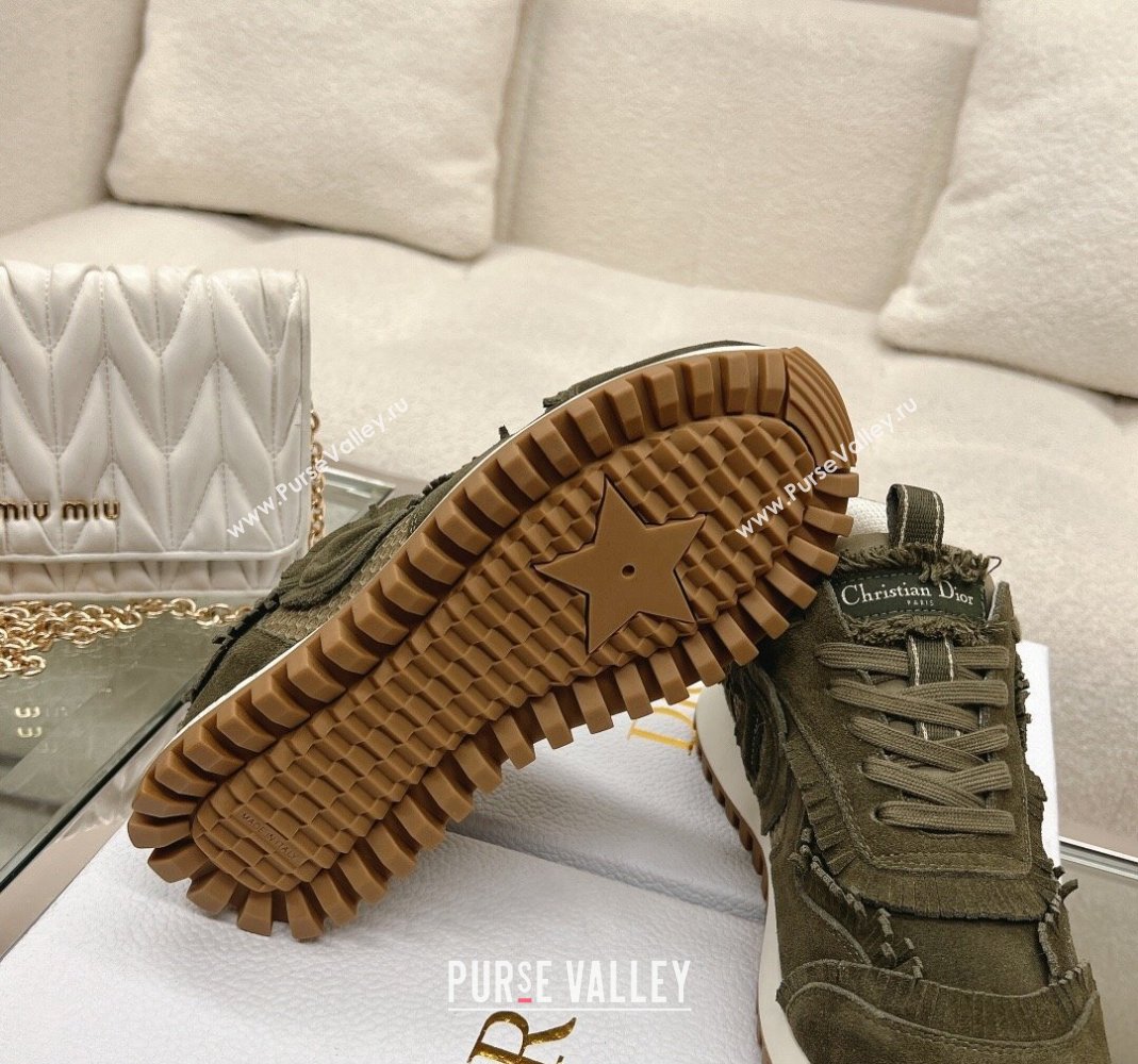 Dior Cest Dior Sneakers in Suede and Mesh with Fringe Green 2023 (MD-231214052)