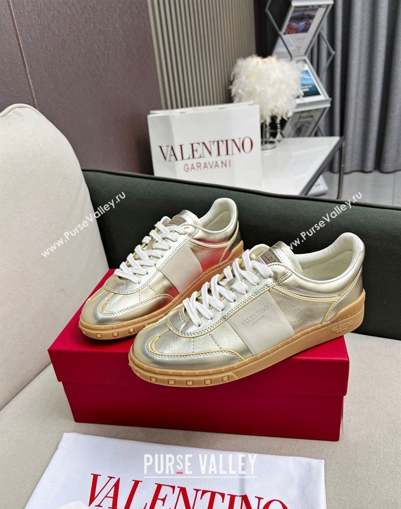 Valentino Upvillage Sneakers in Nappa Calfskin Light Gold 2023 (MD-231218077)