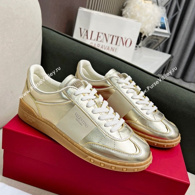 Valentino Upvillage Sneakers in Nappa Calfskin Light Gold 2023 (MD-231218077)