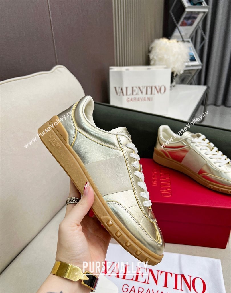 Valentino Upvillage Sneakers in Nappa Calfskin Light Gold 2023 (MD-231218077)