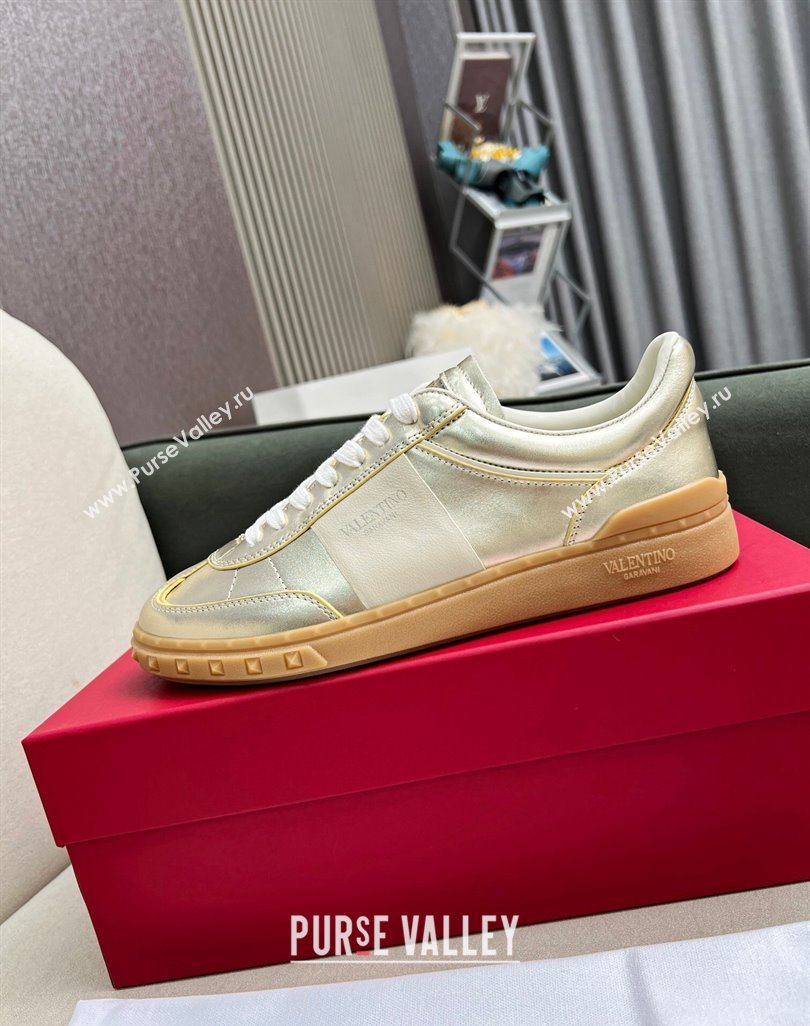 Valentino Upvillage Sneakers in Nappa Calfskin Light Gold 2023 (MD-231218077)