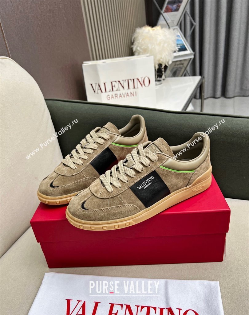 Valentino Upvillage Sneakers in Suede Khaki Grey 2023 (MD-231218084)