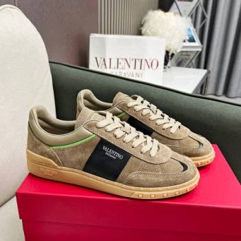 Valentino Upvillage Sneakers in Suede Khaki Grey 2023 (MD-231218084)