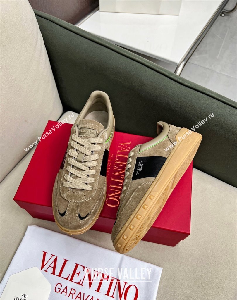 Valentino Upvillage Sneakers in Suede Khaki Grey 2023 (MD-231218084)