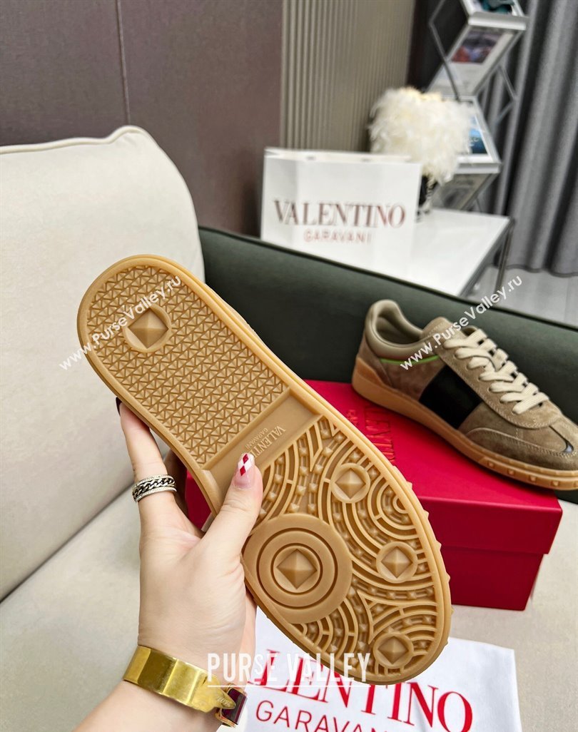 Valentino Upvillage Sneakers in Suede Khaki Grey 2023 (MD-231218084)