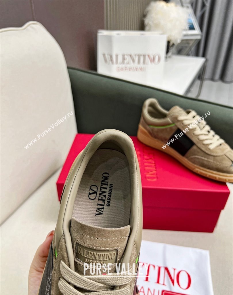 Valentino Upvillage Sneakers in Suede Khaki Grey 2023 (MD-231218084)