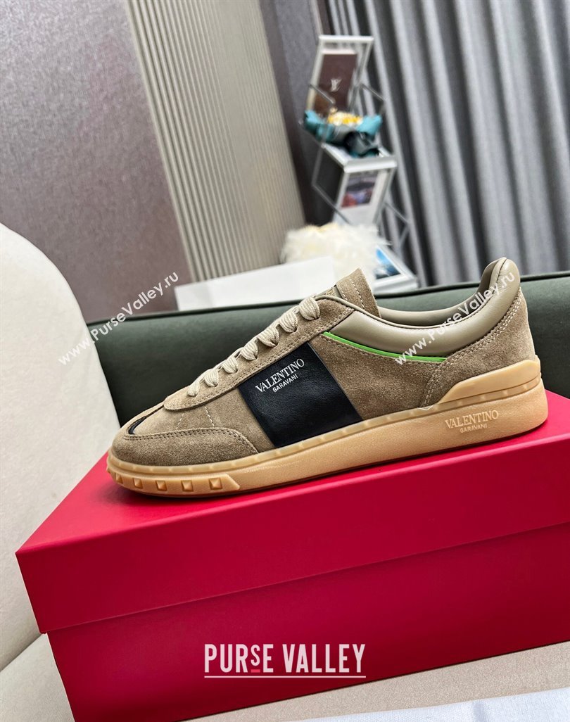 Valentino Upvillage Sneakers in Suede Khaki Grey 2023 (MD-231218084)