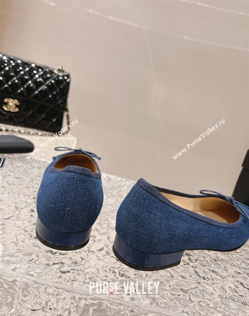 Chanel Blue Denim Square Pumps 3.5cm with Bow 2023 CH121307 (MD-231213031)