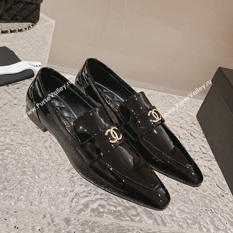 Chanel Patent Calfskin Pointed Loafers Black 2 2023 CH121309 (MD-231213047)