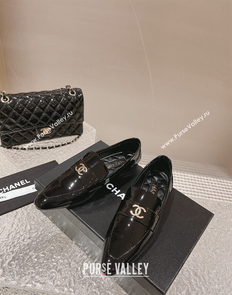 Chanel Patent Calfskin Pointed Loafers Black 2 2023 CH121309 (MD-231213047)