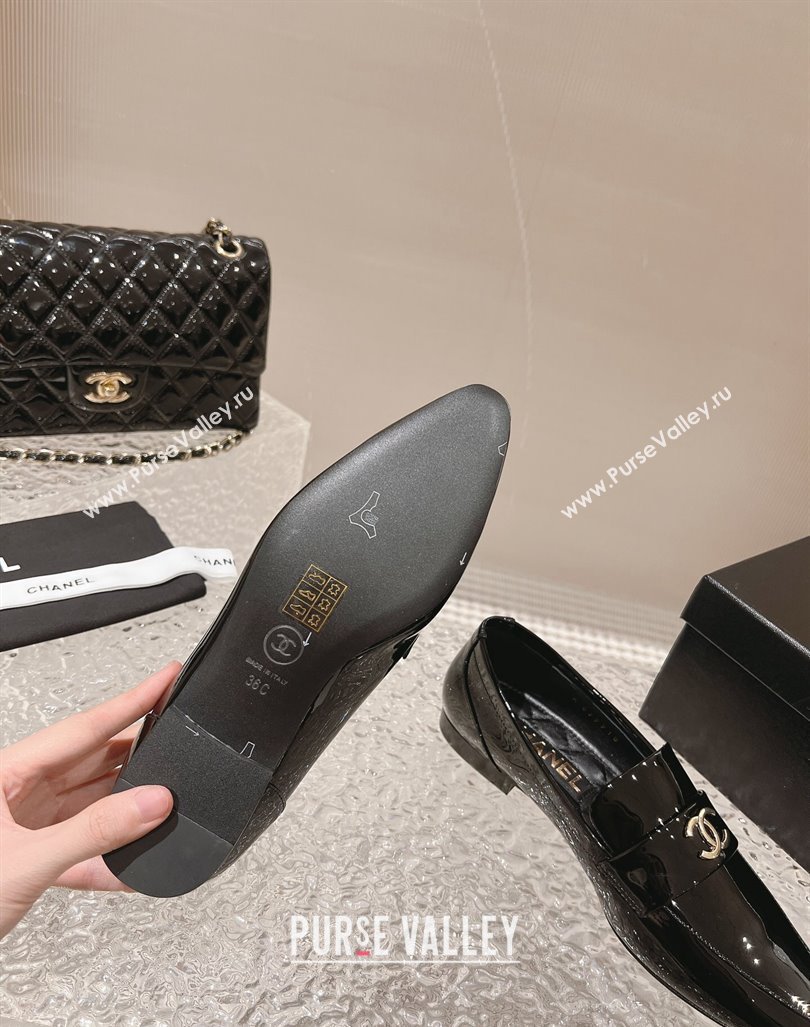 Chanel Patent Calfskin Pointed Loafers Black 2 2023 CH121309 (MD-231213047)