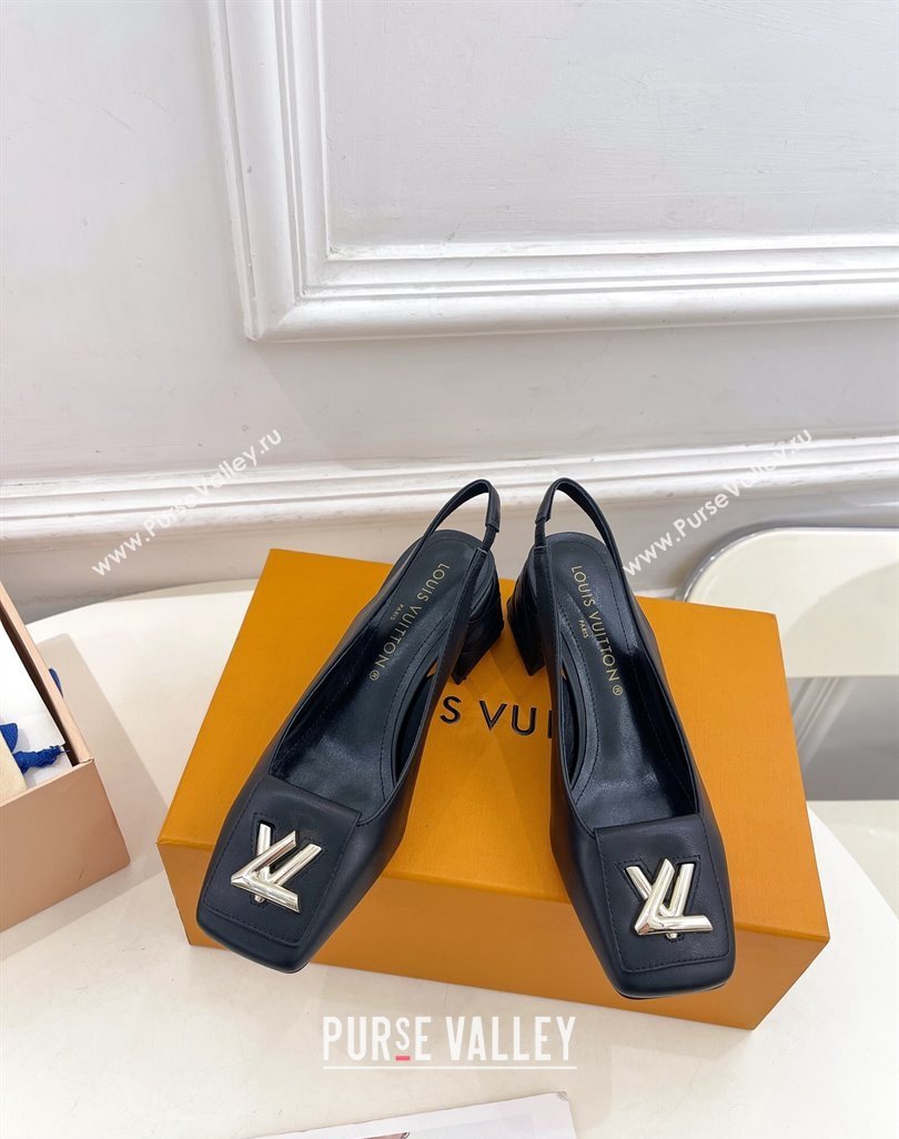 Louis Vuitton Shake Slingback Pump 5.5cm in Calf Leather with Quilted Block Heel 2023 1ACLJS (MD-231218054)