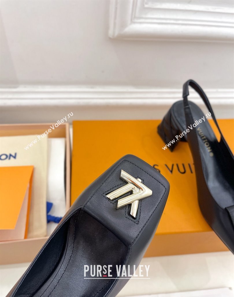 Louis Vuitton Shake Slingback Pump 5.5cm in Calf Leather with Quilted Block Heel 2023 1ACLJS (MD-231218054)