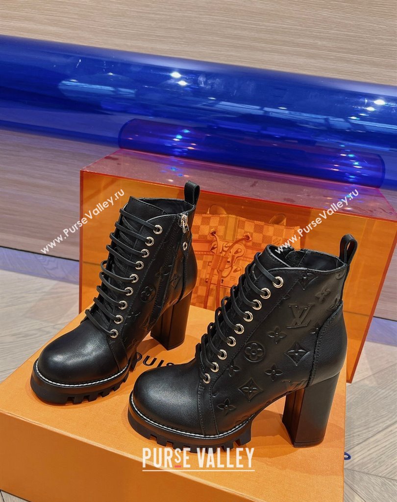 Louis Vuitton Star Trail Ankle Boots 9cm in Black Calf Leather 2023 1ACH0H (MD-231218041)