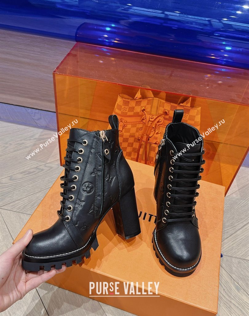 Louis Vuitton Star Trail Ankle Boots 9cm in Black Calf Leather 2023 1ACH0H (MD-231218041)