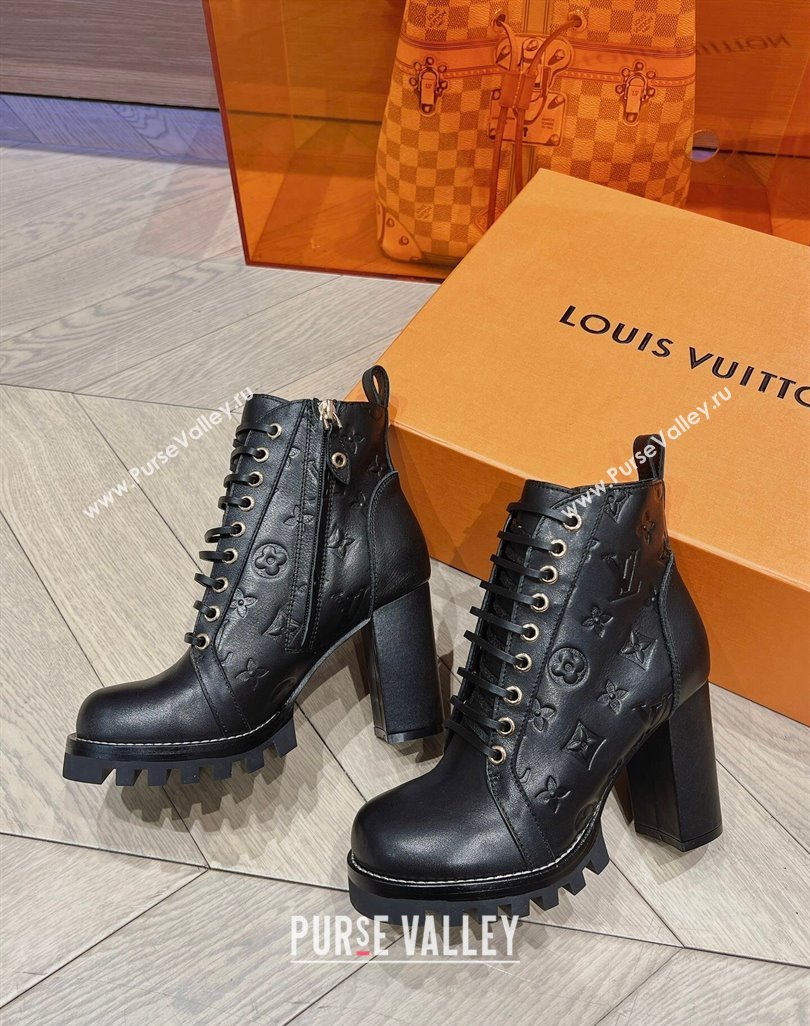 Louis Vuitton Star Trail Ankle Boots 9cm in Black Calf Leather 2023 1ACH0H (MD-231218041)