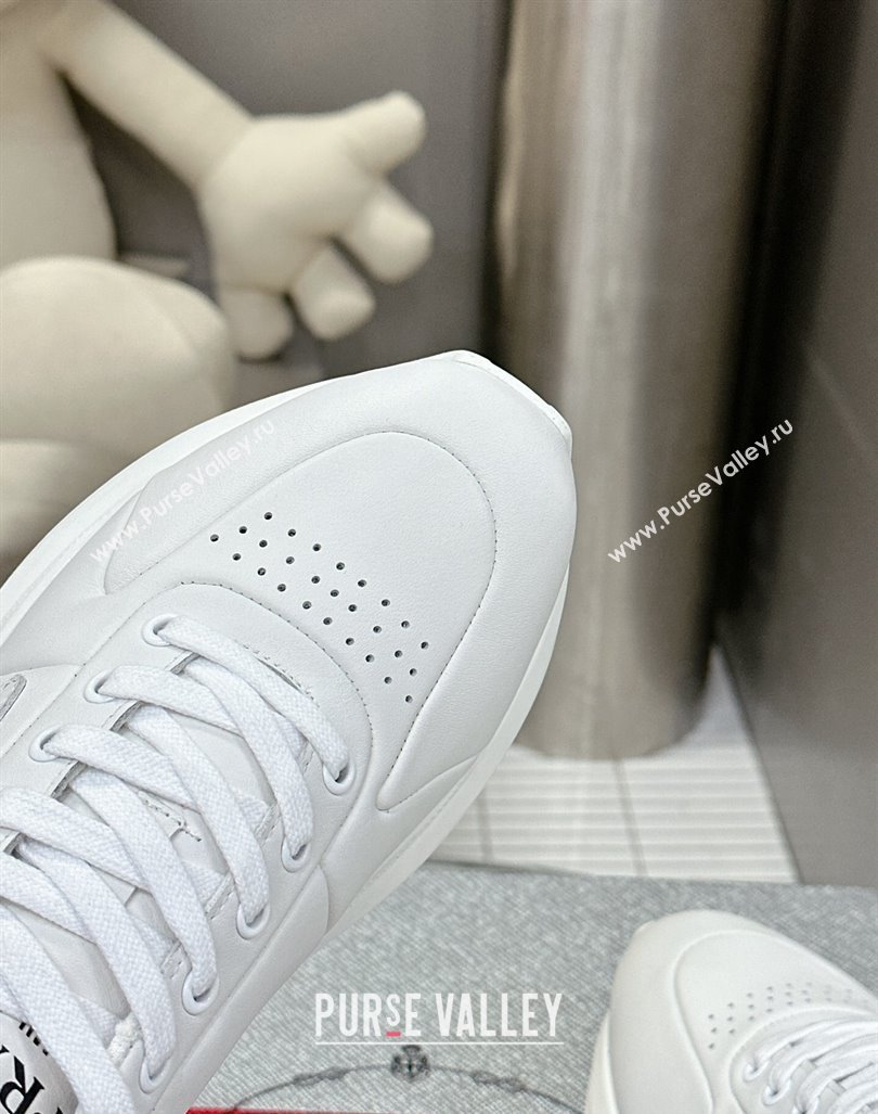 Prada Mens Leather Platform Sneakers White 2 2023 PR121403 (MD-231214022)