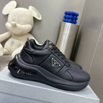 Prada Mens Leather Platform Sneakers Black 2 2023 PR121403 (MD-231214024)