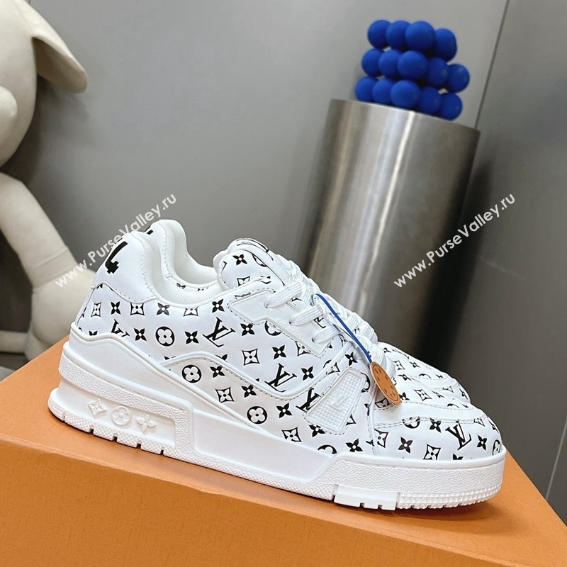 Louis Vuitton LV Trainer Sneakers in Mini Monogram Leather White/Black 2023 LV121802 (MD-231218065)