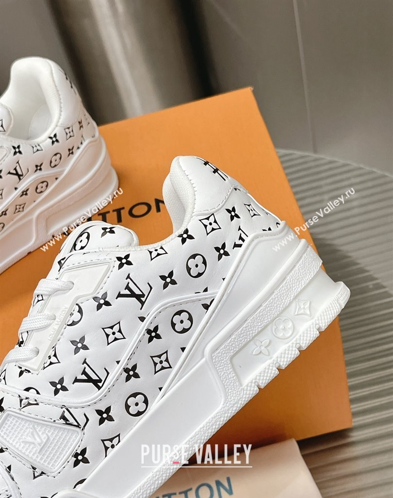 Louis Vuitton LV Trainer Sneakers in Mini Monogram Leather White/Black 2023 LV121802 (MD-231218065)