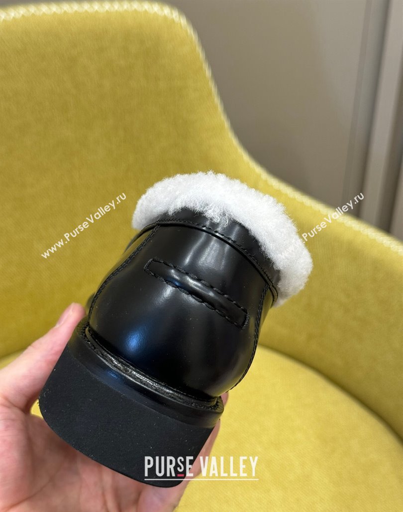 Dior Boy Loafers in Calfskin and Shearling Black Leather 2023 (SS-231214053)