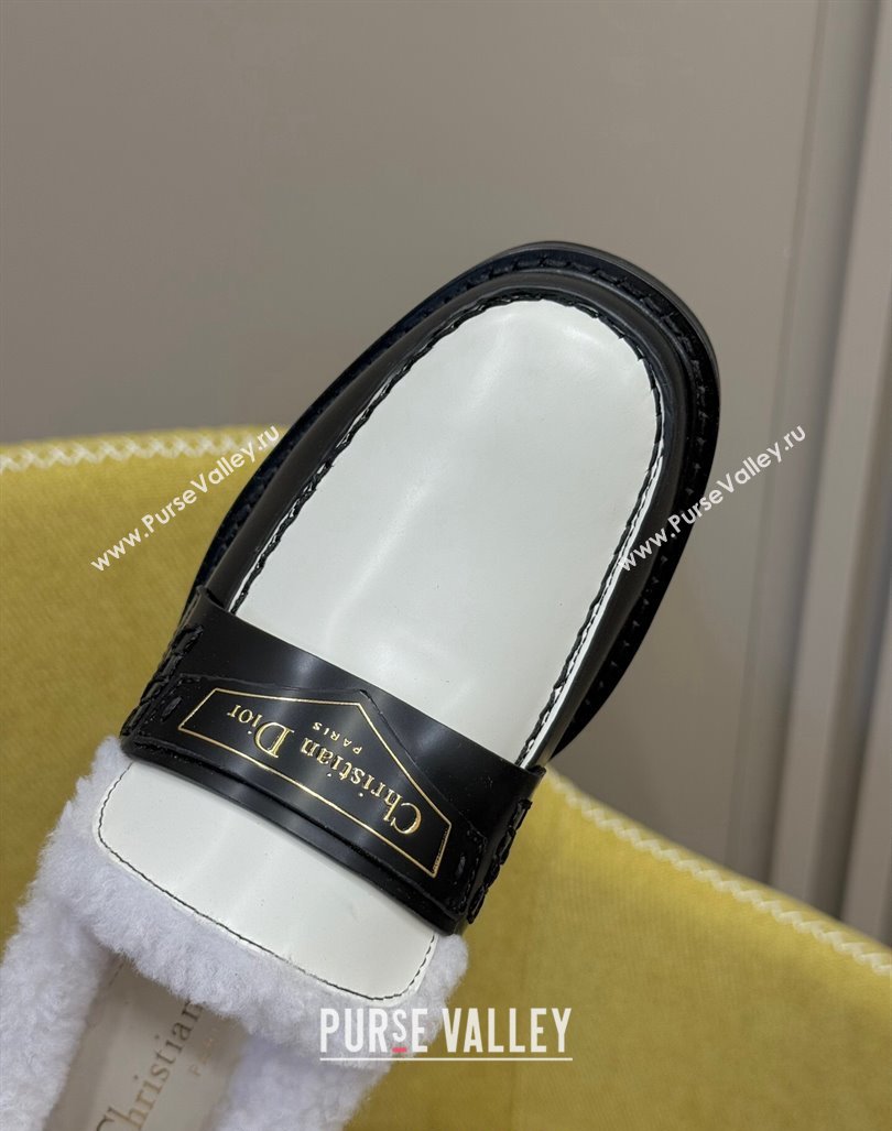 Dior Boy Loafers in Calfskin and Shearling Black/White 2023 (SS-231214054)