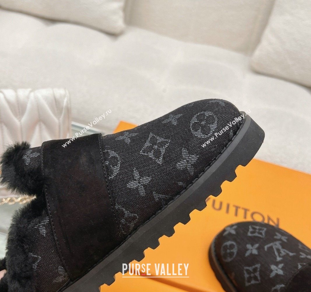 Louis Vuitton LV Cosy Flat Comfort Clog Mules in Black Monogram Denim 2023 1AC6Z3 (MD-231218072)