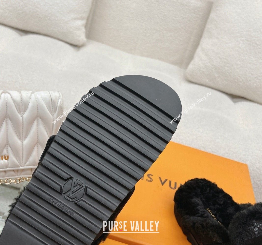 Louis Vuitton LV Cosy Flat Comfort Clog Mules in Black Monogram Denim 2023 1AC6Z3 (MD-231218072)