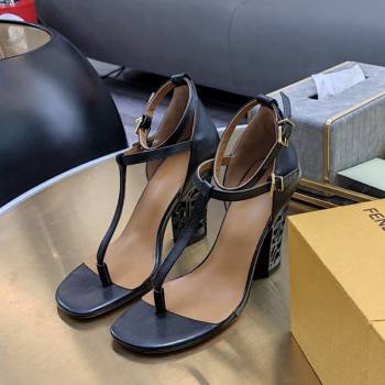 Fendi High Heel Sandals 9cm in Calf Leather Black 2023 FE12151 (SS-231215081)