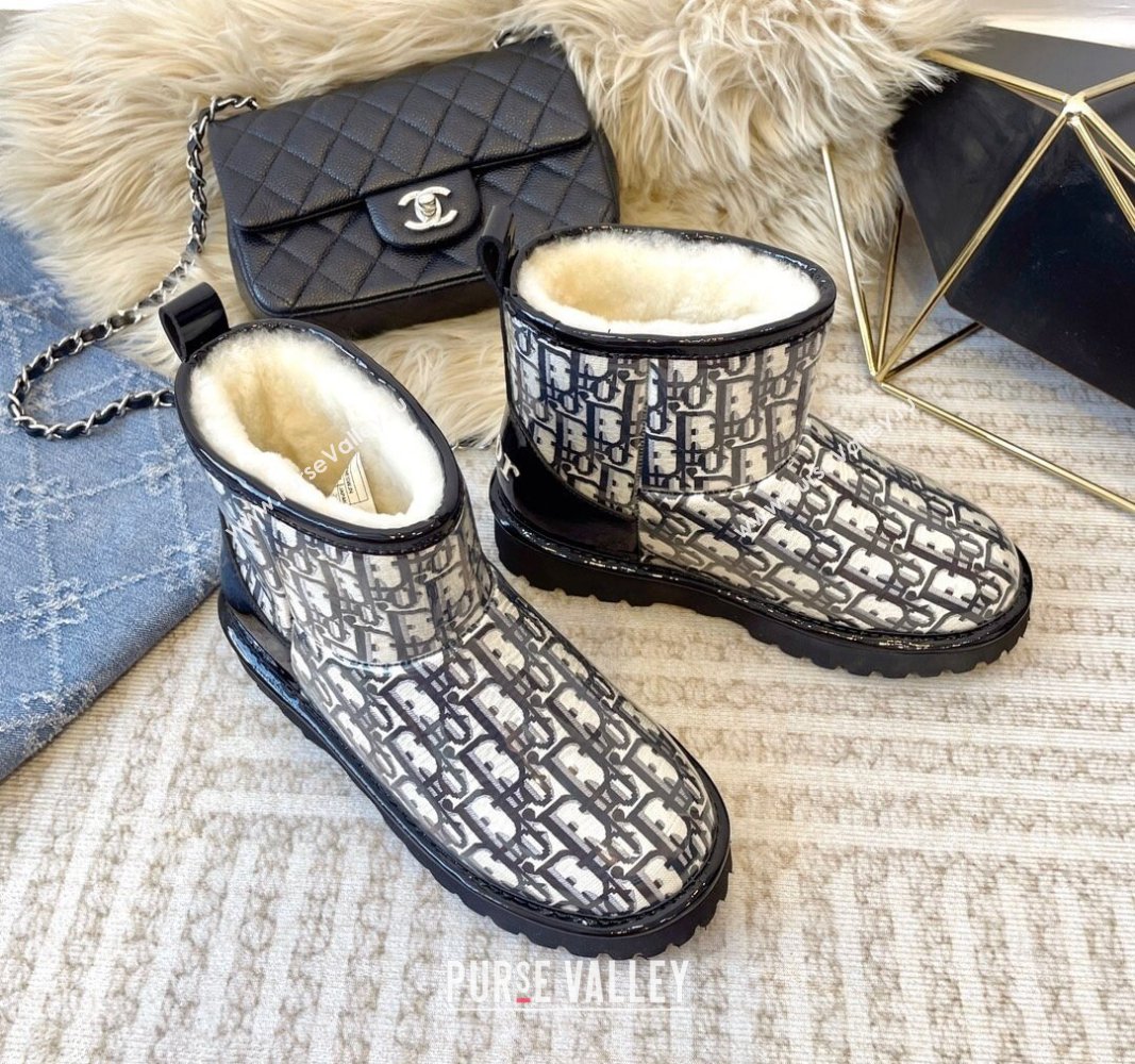 Dior PVC Snow Boots with Oblique Embroidery Black 2023 DR121801 (KL-231218115)