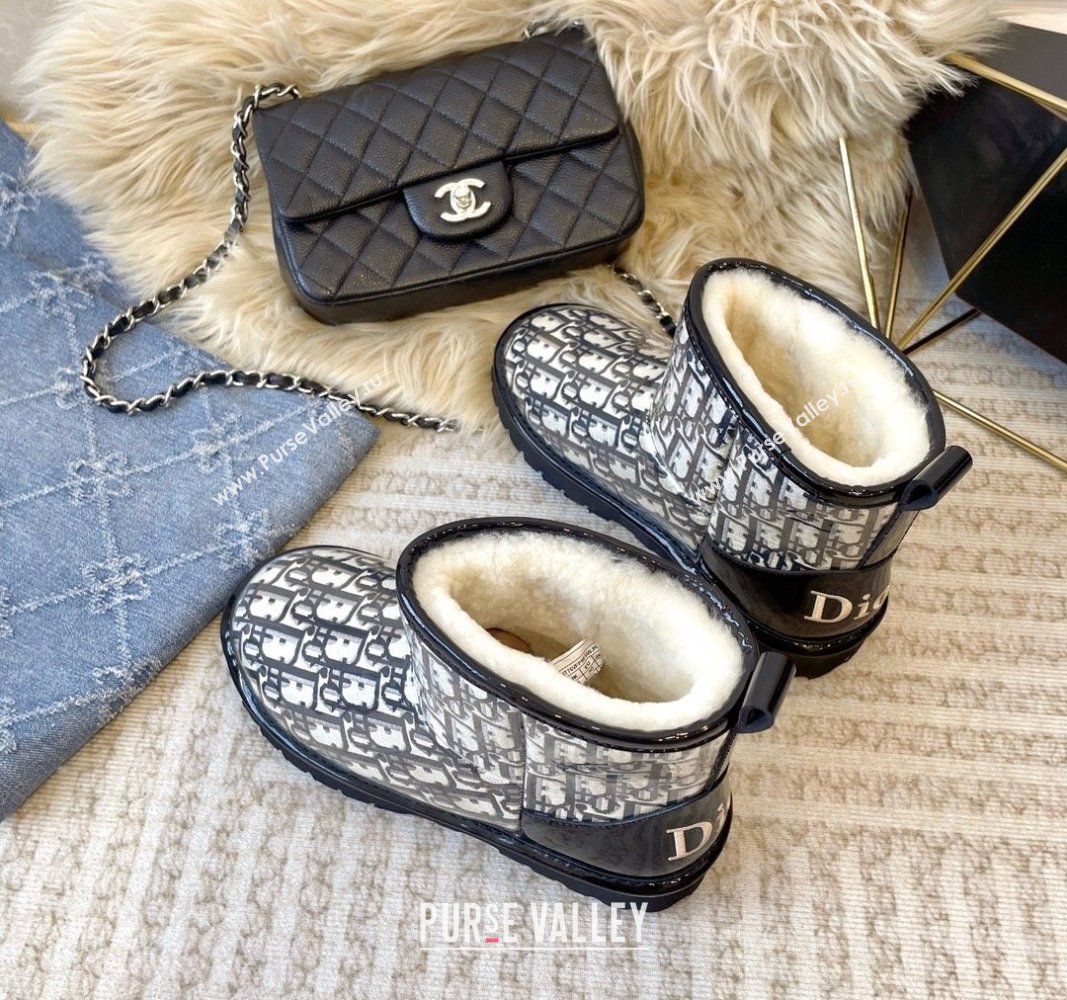 Dior PVC Snow Boots with Oblique Embroidery Black 2023 DR121801 (KL-231218115)