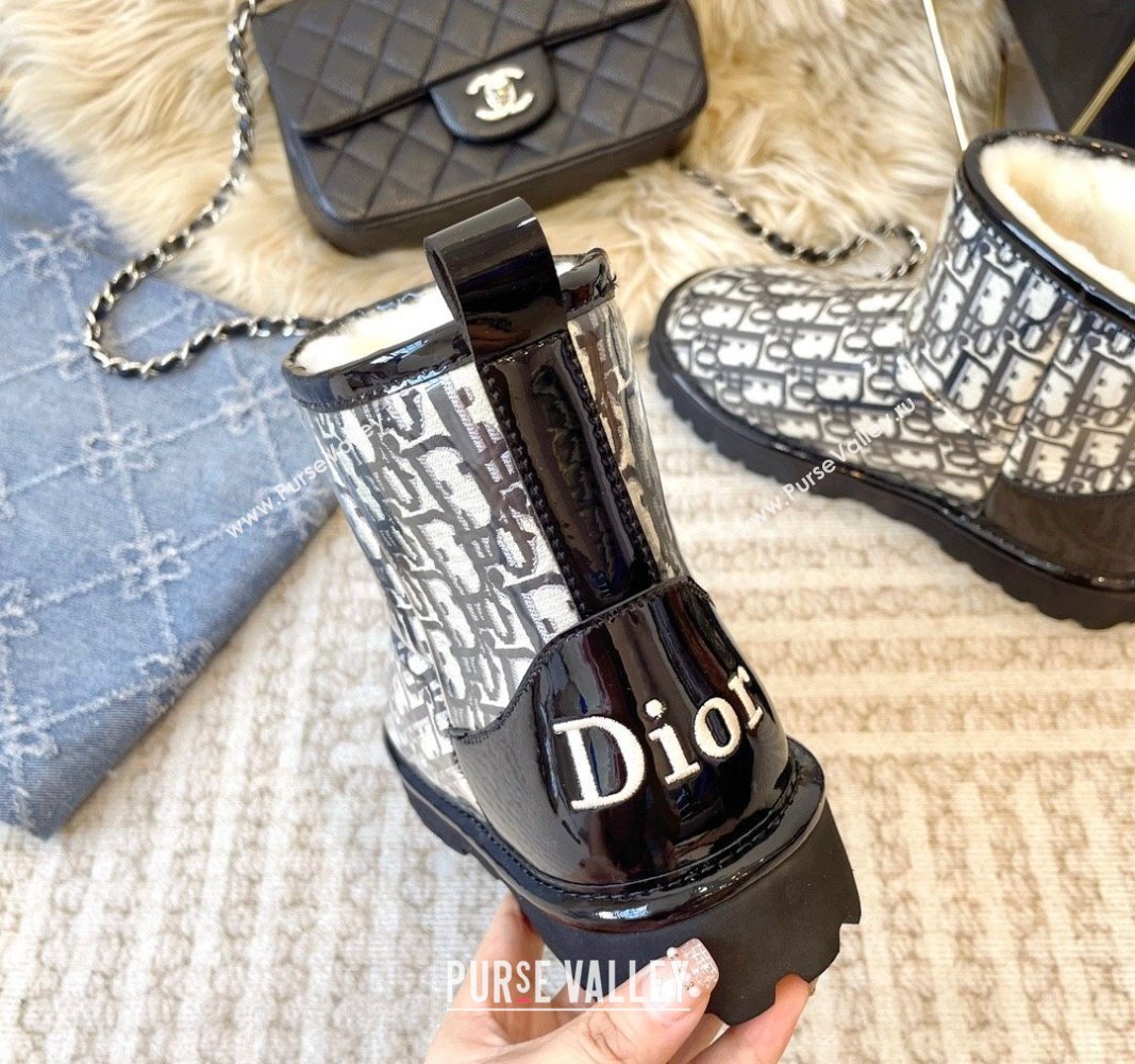 Dior PVC Snow Boots with Oblique Embroidery Black 2023 DR121801 (KL-231218115)