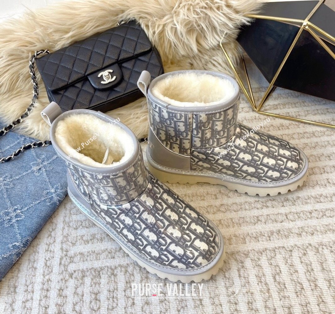 Dior PVC Snow Boots with Oblique Embroidery Grey 2023 DR121801 (KL-231218116)