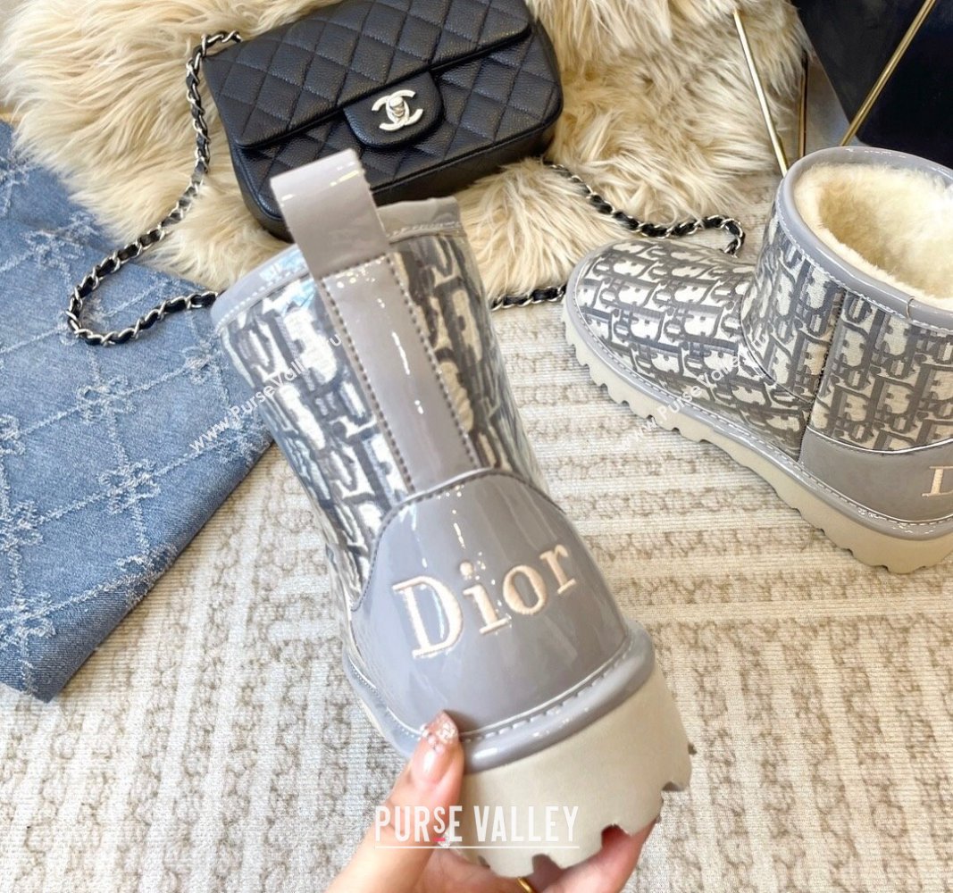 Dior PVC Snow Boots with Oblique Embroidery Grey 2023 DR121801 (KL-231218116)