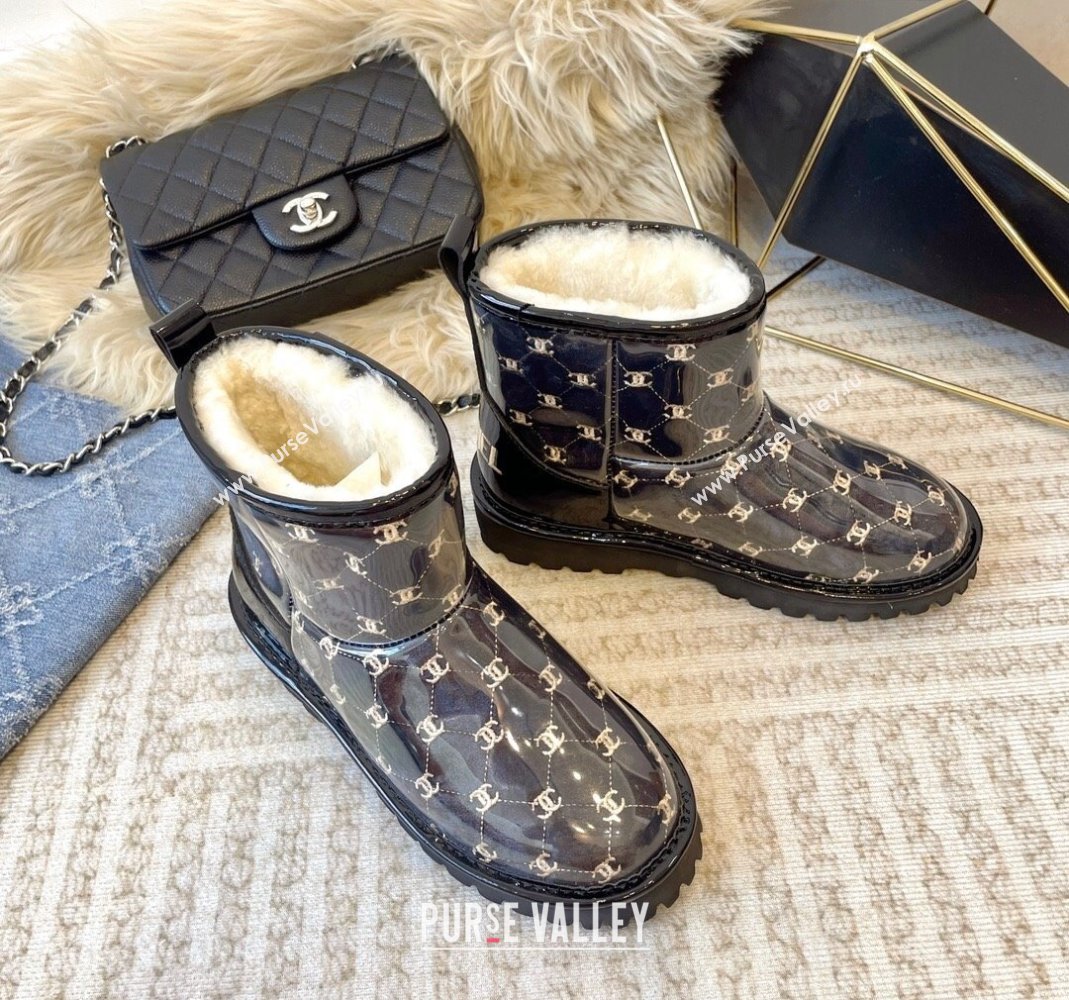 Chanel PVC Snow Boots with CC Embroidery Black 2023 CH121312 (KL-231213062)