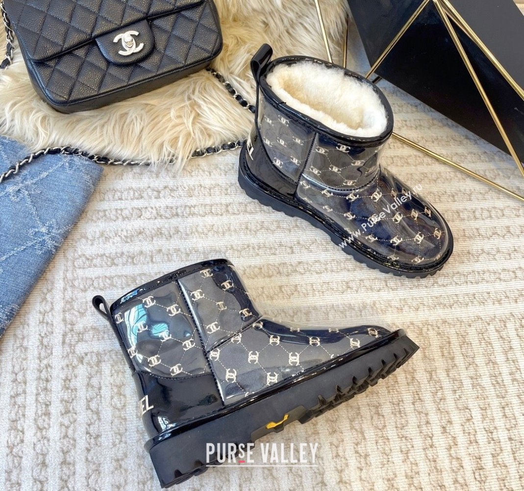 Chanel PVC Snow Boots with CC Embroidery Black 2023 CH121312 (KL-231213062)