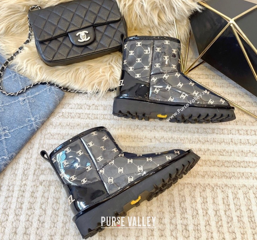 Chanel PVC Snow Boots with CC Embroidery Black 2023 CH121312 (KL-231213062)