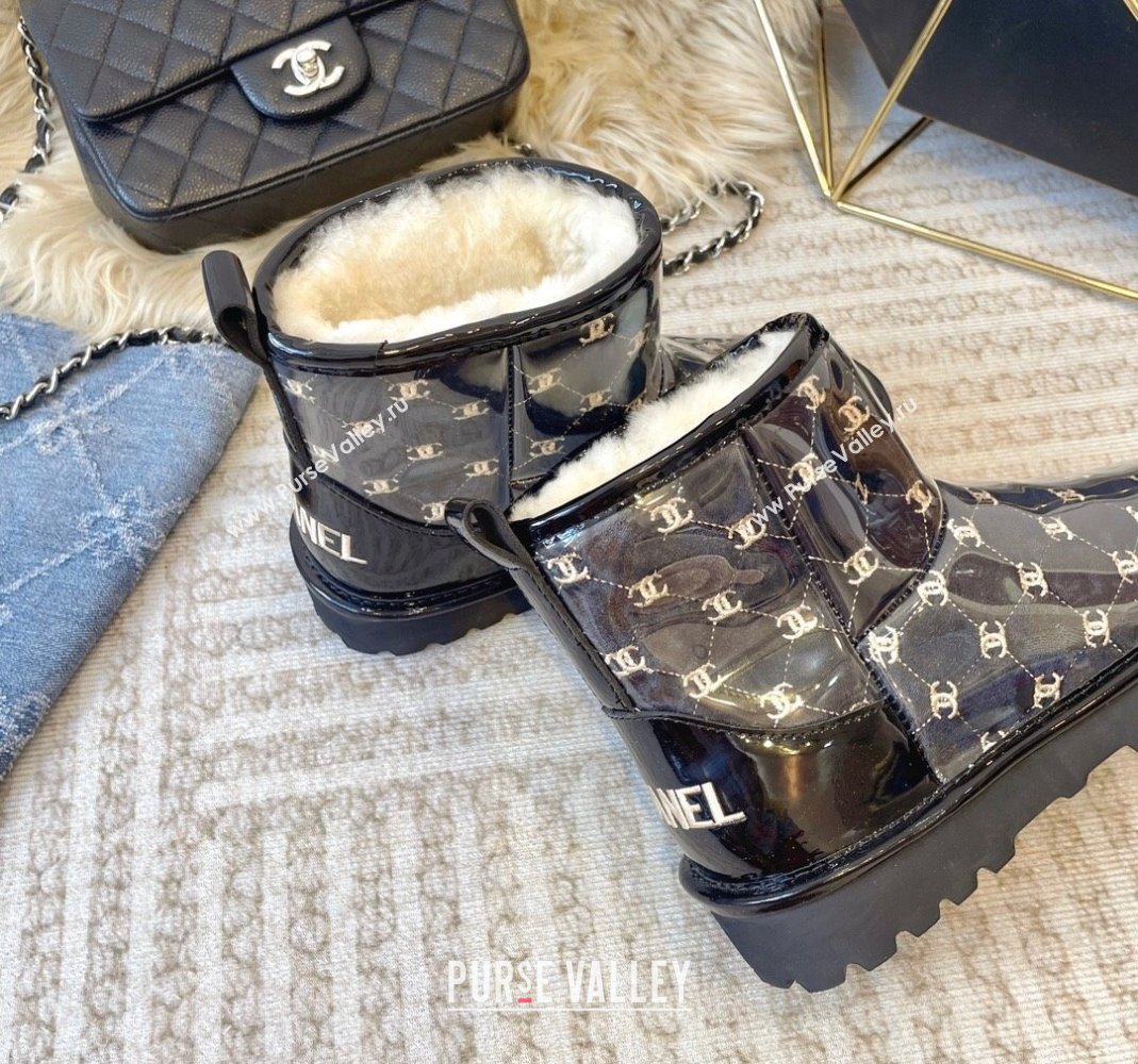 Chanel PVC Snow Boots with CC Embroidery Black 2023 CH121312 (KL-231213062)