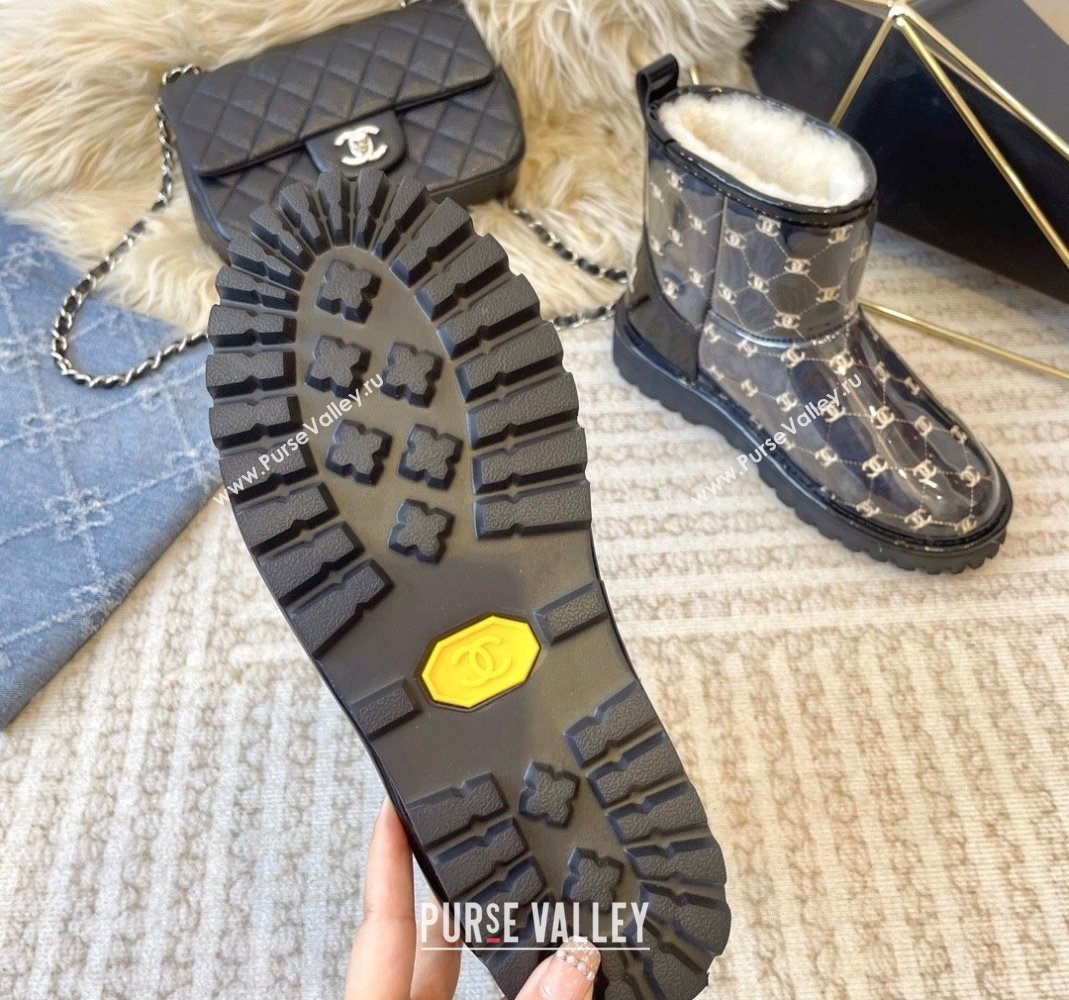 Chanel PVC Snow Boots with CC Embroidery Black 2023 CH121312 (KL-231213062)