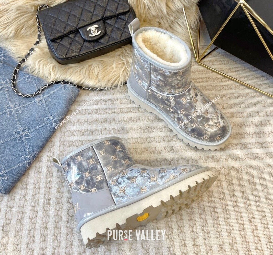 Chanel PVC Snow Boots with CC Embroidery Grey 2023 CH121312 (KL-231213063)