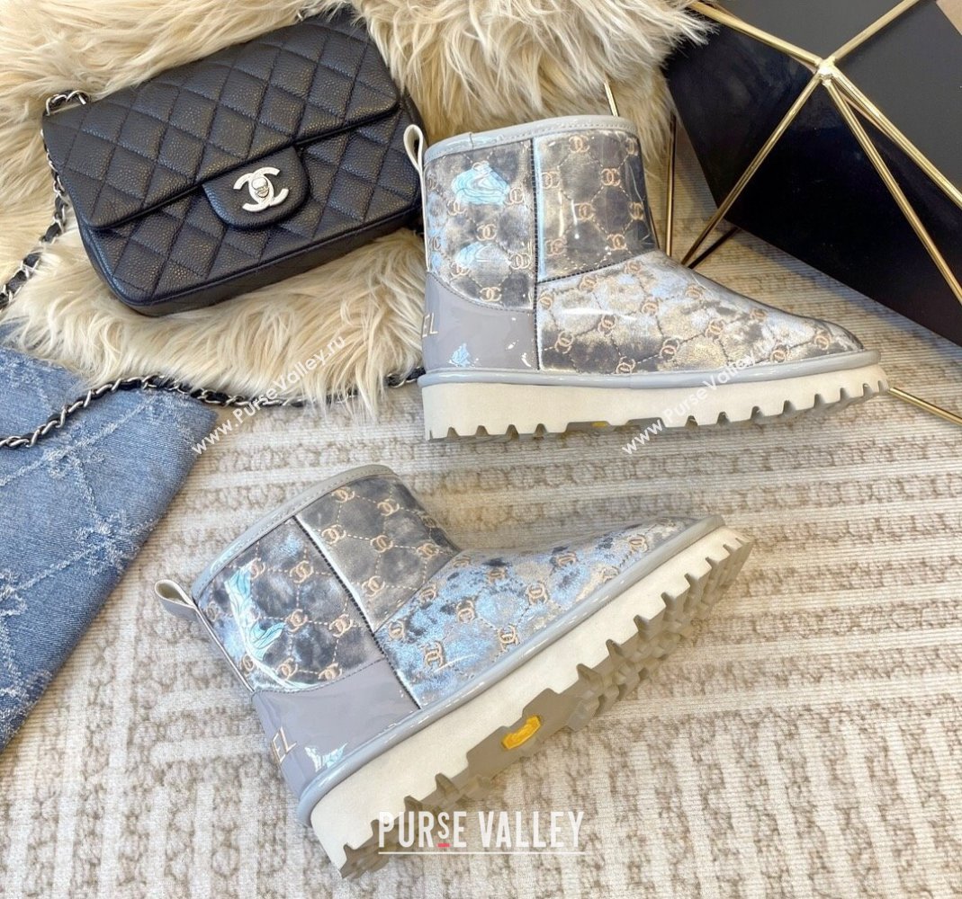 Chanel PVC Snow Boots with CC Embroidery Grey 2023 CH121312 (KL-231213063)