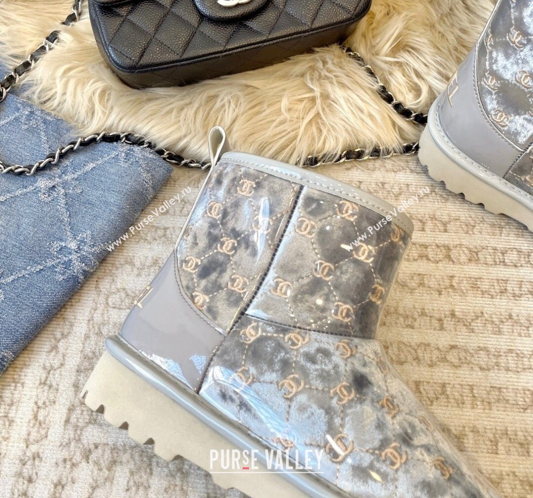 Chanel PVC Snow Boots with CC Embroidery Grey 2023 CH121312 (KL-231213063)