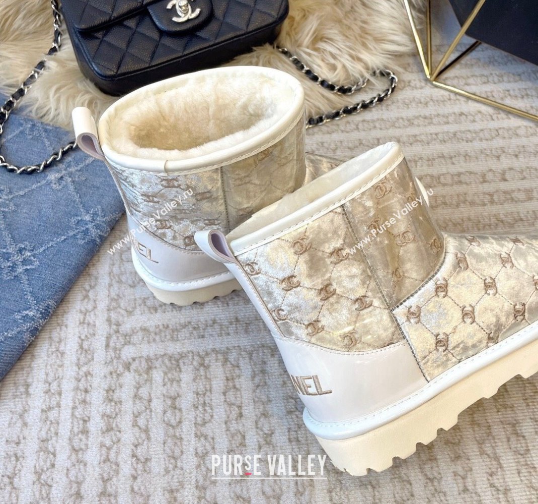 Chanel PVC Snow Boots with CC Embroidery White 2023 CH121312 (KL-231213064)