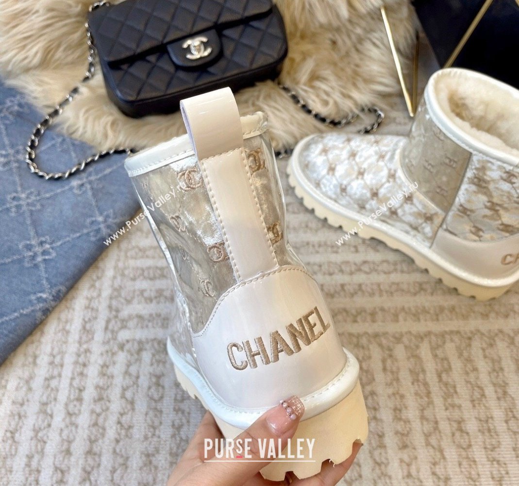 Chanel PVC Snow Boots with CC Embroidery White 2023 CH121312 (KL-231213064)