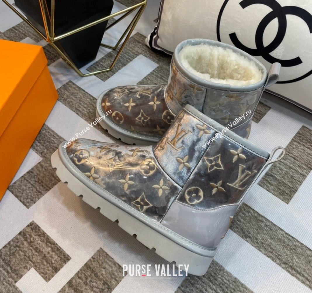 Louis Vuitton PVC Snow Boots with Monogram Embroidery Grey 2023 LV121803 (kl-231218073)
