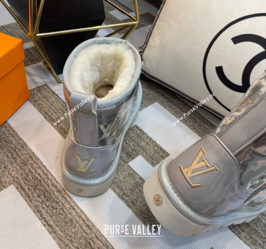 Louis Vuitton PVC Snow Boots with Monogram Embroidery Grey 2023 LV121803 (kl-231218073)