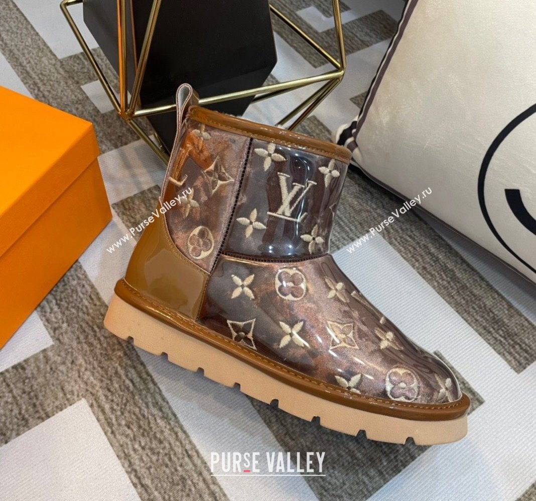 Louis Vuitton PVC Snow Boots with Monogram Embroidery Brown 2023 LV121803 (kl-231218074)