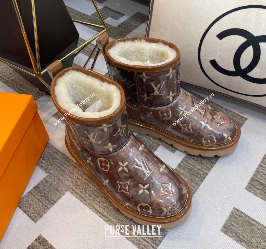 Louis Vuitton PVC Snow Boots with Monogram Embroidery Brown 2023 LV121803 (kl-231218074)